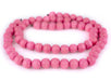 Neon Pink Round Natural Wood Beads (14mm) - The Bead Chest