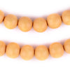 Yellow Round Natural Wood Beads (14mm)