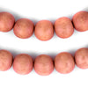 Orange Round Natural Wood Beads (14mm)