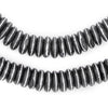 Black Striped Disk Bone Mala Beads (4x14mm)