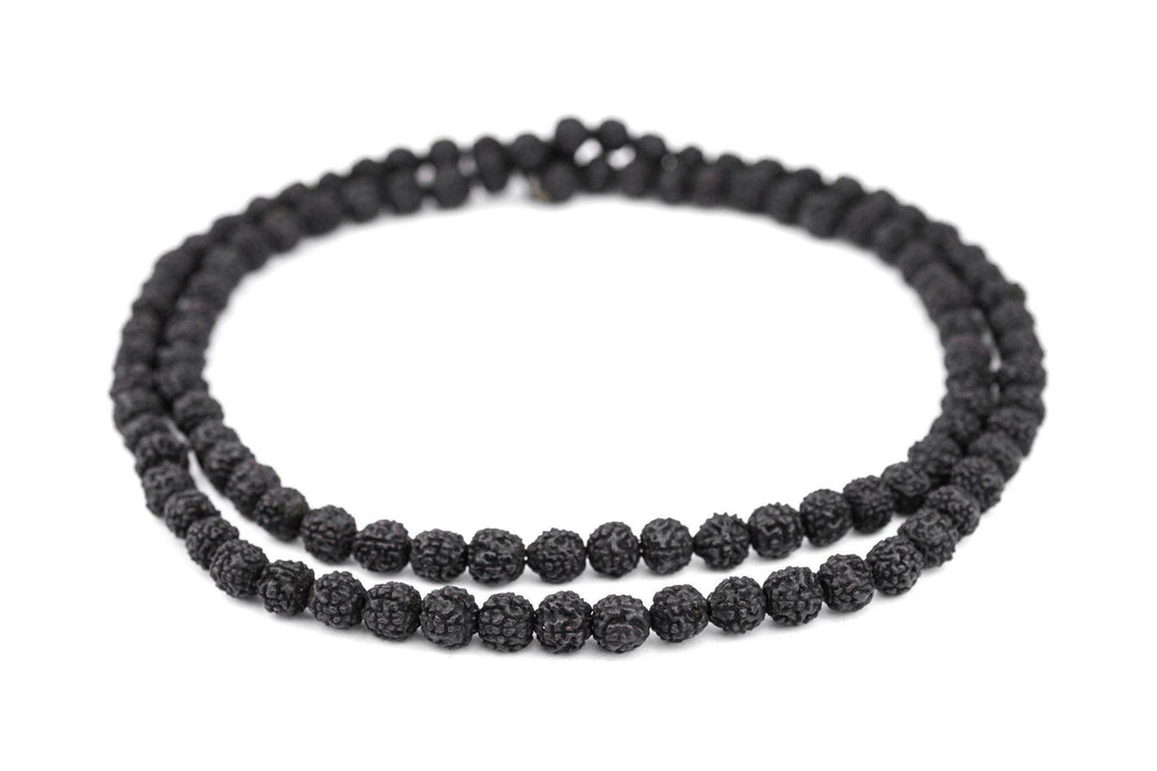 Black Rudraksha Mala Prayer Beads (8mm) - The Bead Chest