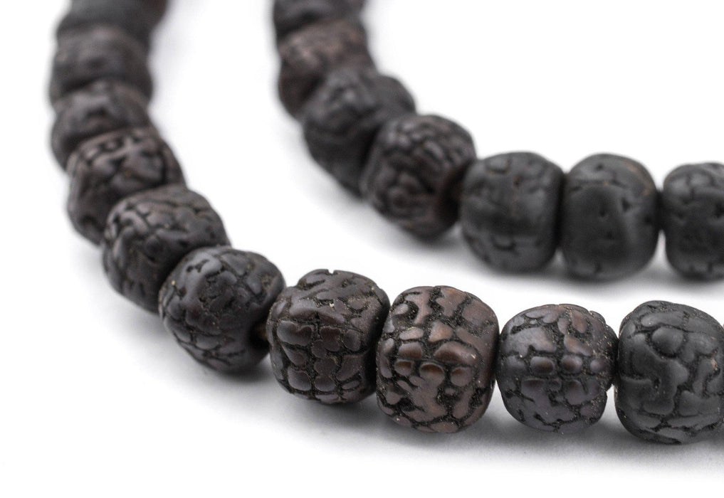 Smooth Black Rudraksha Mala Prayer Beads (8mm) - The Bead Chest