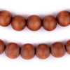 Light Brown Round Natural Wood Beads (14mm)