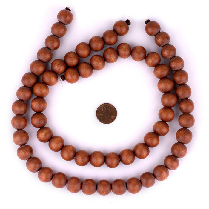 Light Brown Round Natural Wood Beads (14mm) - The Bead Chest