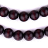 Dark Brown Round Natural Wood Beads (14mm)