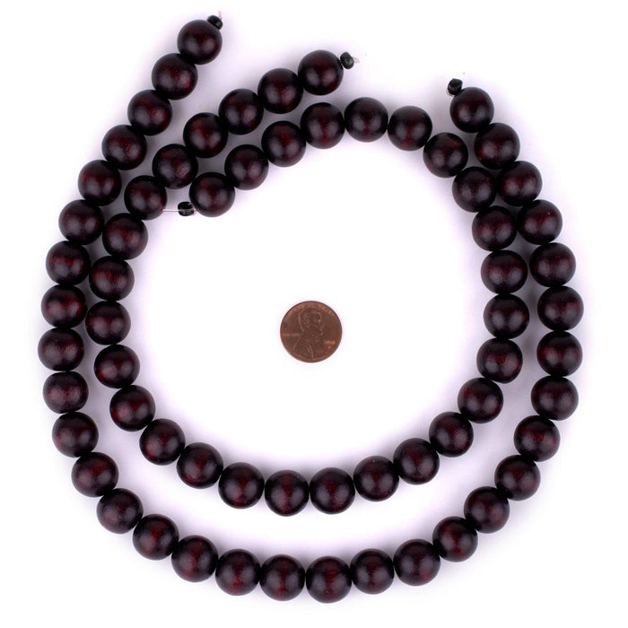 Dark Brown Round Natural Wood Beads (14mm) - The Bead Chest