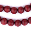 Cherry Red Round Natural Wood Beads (14mm)