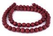 Cherry Red Round Natural Wood Beads (14mm) - The Bead Chest