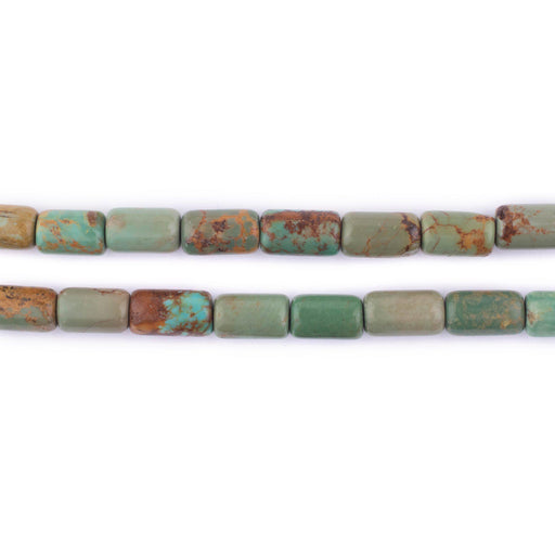 Green Cylindrical Turquoise Beads (8x5mm) - The Bead Chest