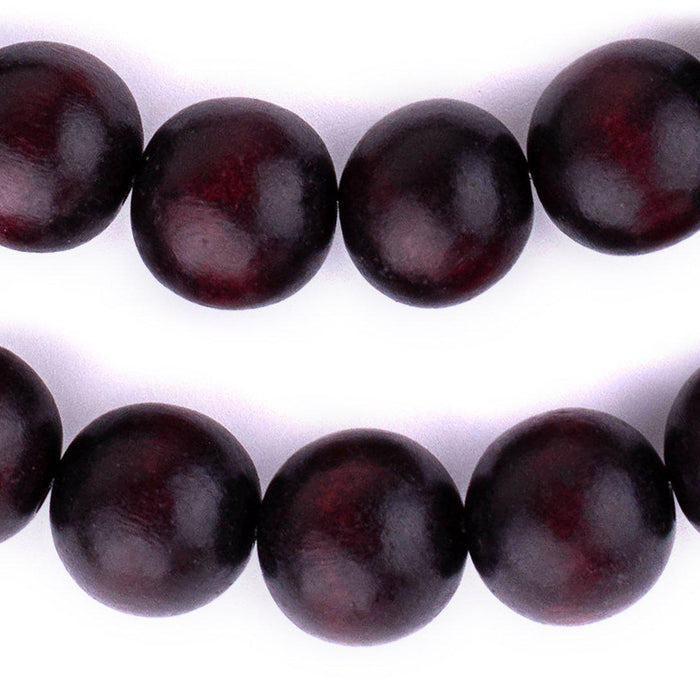 Dark Brown Round Natural Wood Beads (18mm) - The Bead Chest