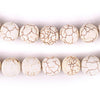 Round White Calcatta-Style Stone Beads (12mm)