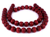 Cherry Red Round Natural Wood Beads (18mm) - The Bead Chest