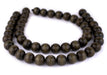 Olive Green Round Natural Wood Beads (18mm) - The Bead Chest