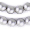 Silver Round Natural Wood Beads (18mm)