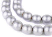 Silver Round Natural Wood Beads (18mm) - The Bead Chest