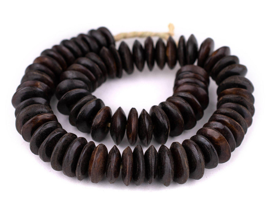 Dark Brown Kenya Bone Beads (Saucer) - The Bead Chest