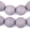 Light Grey Round Natural Wood Beads (24mm)