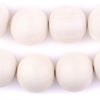 White Round Natural Wood Beads (24mm)
