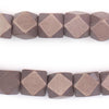 Brown Diamond Cut Natural Wood Beads (15mm)