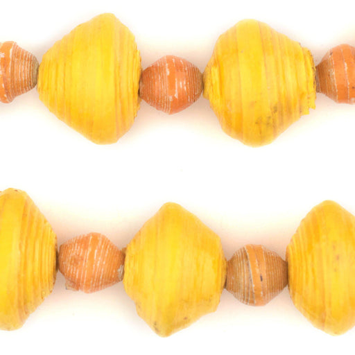 Orange Recycled Paper Beads from Uganda (Large) - The Bead Chest