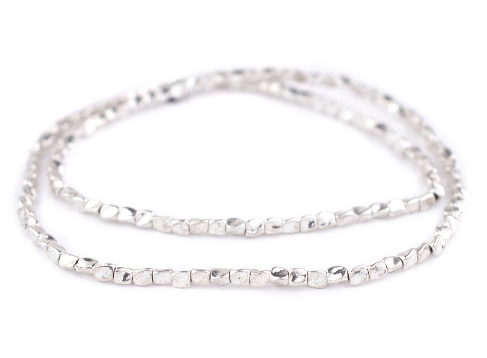 Shiny Silver Twisted Nugget Beads (4mm) - The Bead Chest