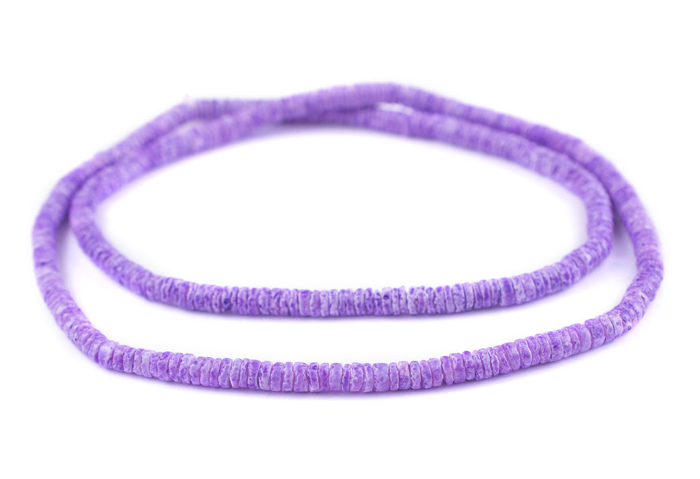 Lavender Purple Sliced Shell Heishi Beads (5mm) - The Bead Chest