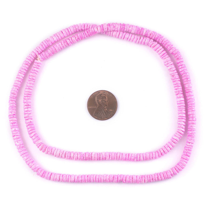 Tulip Pink Sliced Shell Heishi Beads (5mm) - The Bead Chest