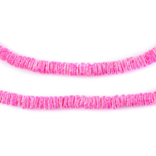 Fuchsia Pink Sliced Shell Heishi Beads (5mm)