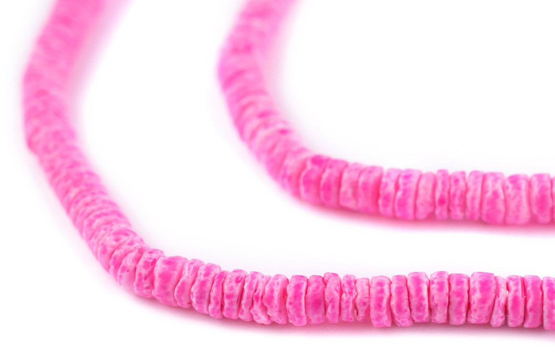 Fuchsia Pink Sliced Shell Heishi Beads (5mm) - The Bead Chest