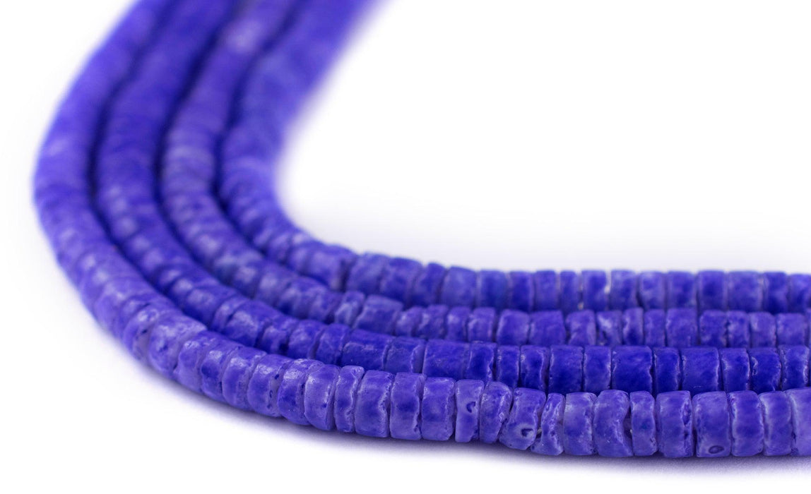 Grape Purple Sliced Shell Heishi Beads (3mm) - The Bead Chest