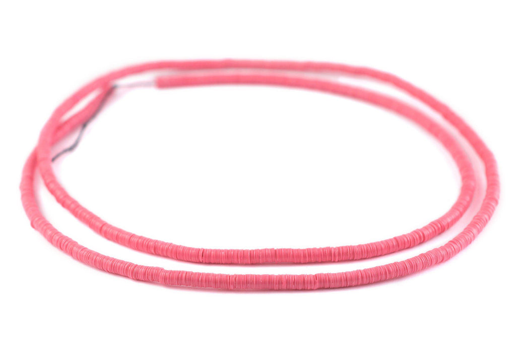 Watermelon Pink Vinyl Phono Record Beads (4mm) - The Bead Chest