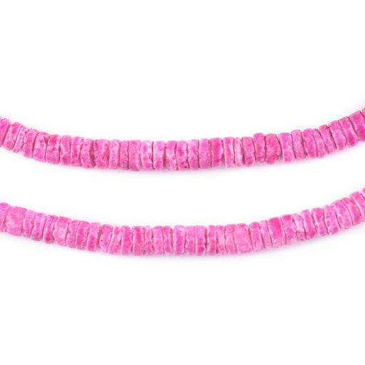 Punch Pink Sliced Shell Heishi Beads (5mm)