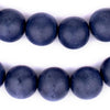 Cobalt Blue Round Natural Wood Beads (18mm)