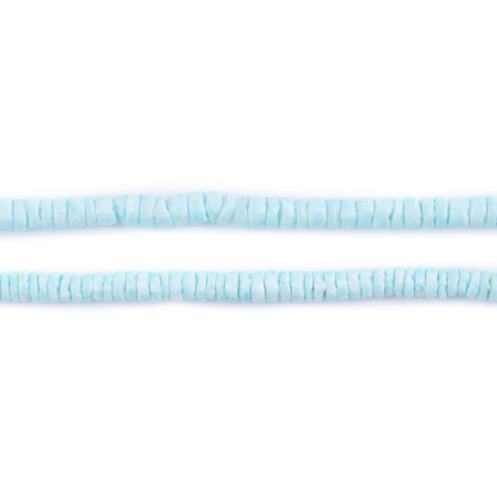 Baby Blue Sliced Shell Heishi Beads (3mm) - The Bead Chest