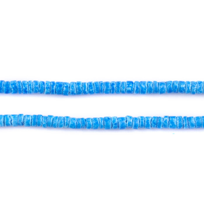 Azul Blue Sliced Shell Heishi Beads (3mm) - The Bead Chest