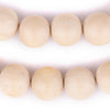 Cream Round Natural Wood Beads (18mm)
