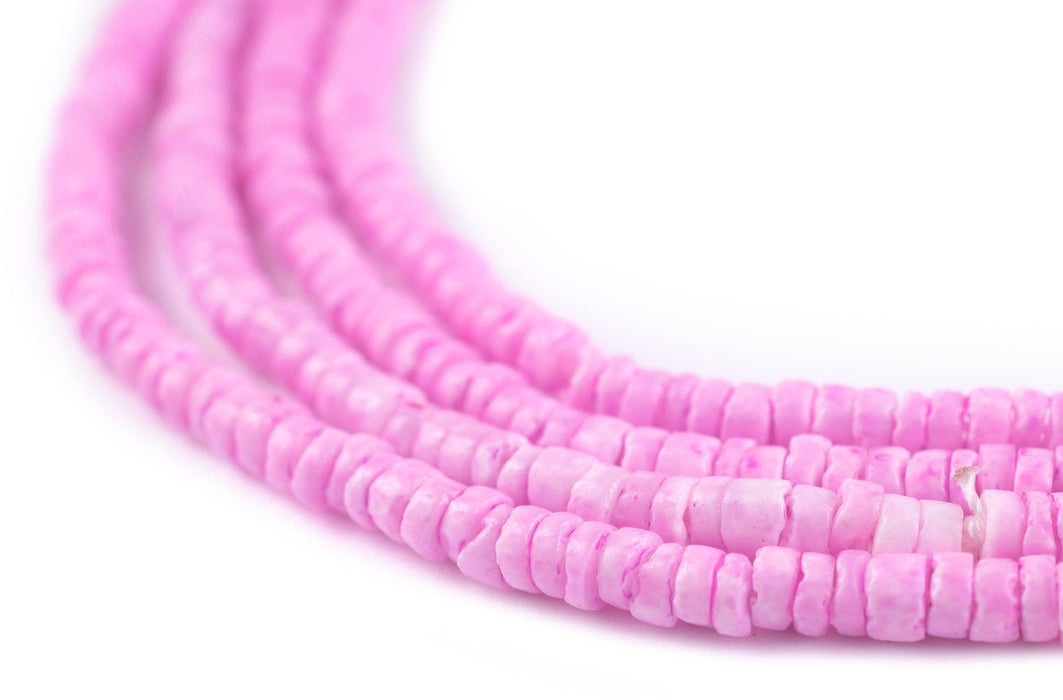 Tulip Pink Sliced Shell Heishi Beads (3mm) - The Bead Chest