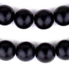 Black Round Natural Wood Beads (18mm)
