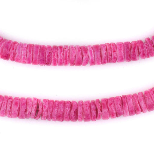 Punch Pink Sliced Shell Heishi Beads (8mm) - The Bead Chest
