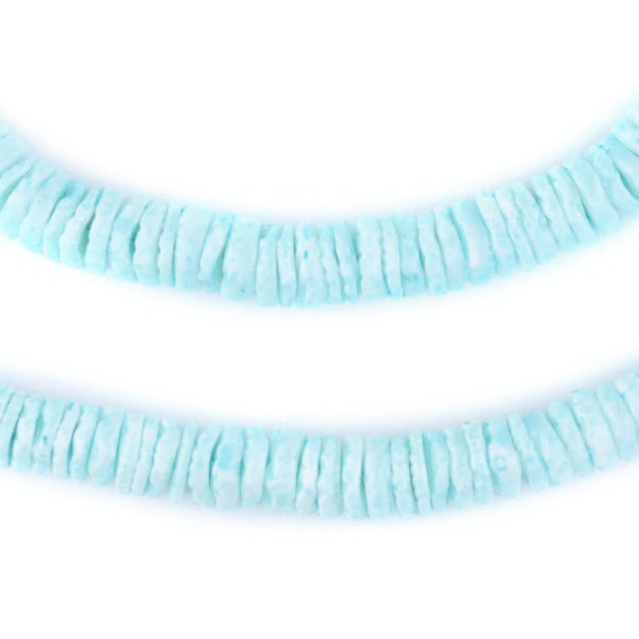 Baby Blue Sliced Shell Heishi Beads (8mm) - The Bead Chest