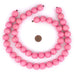 Neon Pink Round Natural Wood Beads (18mm) - The Bead Chest