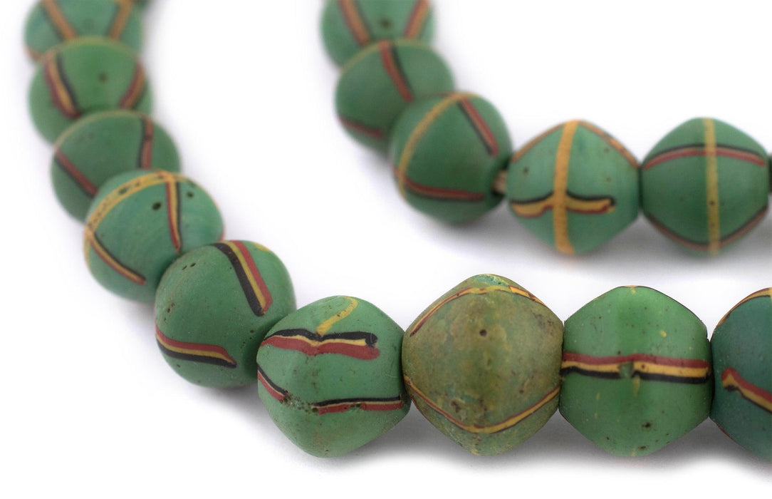 Antique Green Venetian King Beads - The Bead Chest