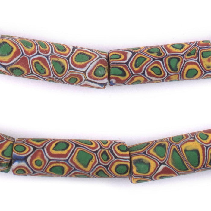 Gecko Green Antique Matching Venetian Millefiori Trade Beads - The Bead Chest