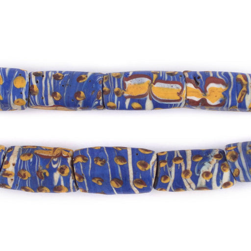 Blue & Yellow Antique Matching Venetian Millefiori Trade Beads - The Bead Chest