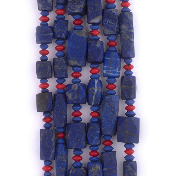 Faceted Rectangle Lapis Lazuli Beads (16x8mm) - The Bead Chest