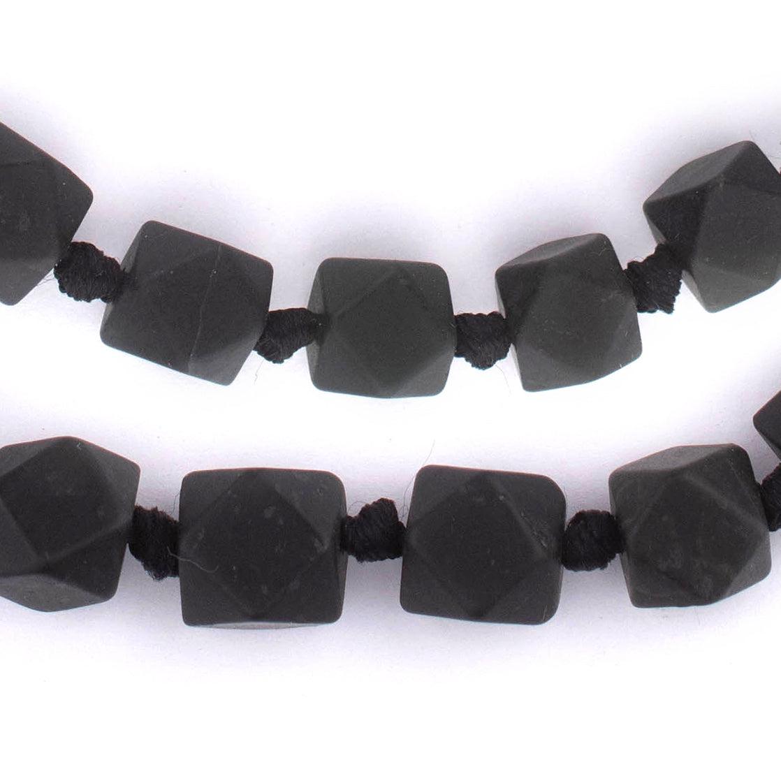 Black Cornerless Cube Serpentine Beads (9-12mm) — The Bead Chest
