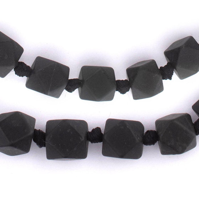 Black Cornerless Cube Serpentine Beads (9-12mm) - The Bead Chest