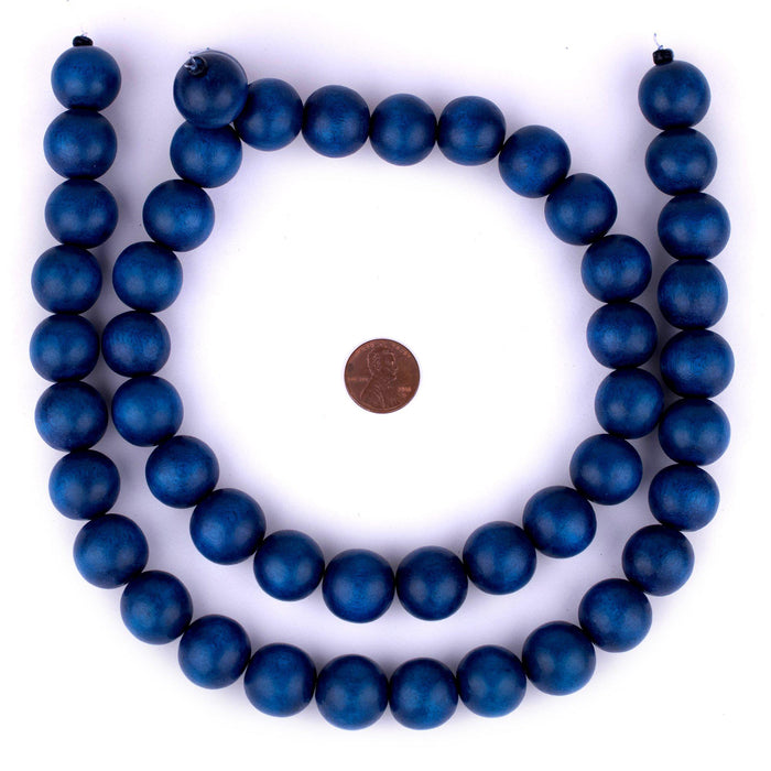 Blue decorative wooden bead garland - Deco Azul