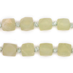 Light Green Cornerless Cube Serpentine Beads (9-12mm)