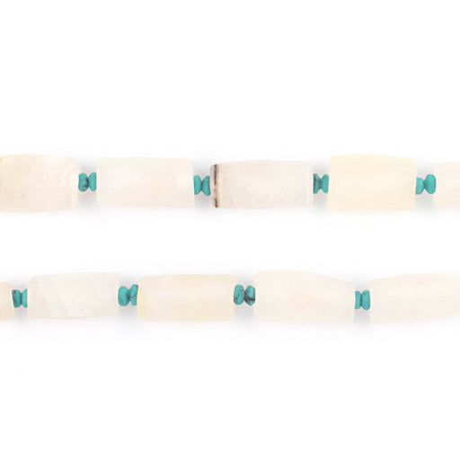 White Faceted Rectangle Serpentine Beads (10x5mm) - The Bead Chest